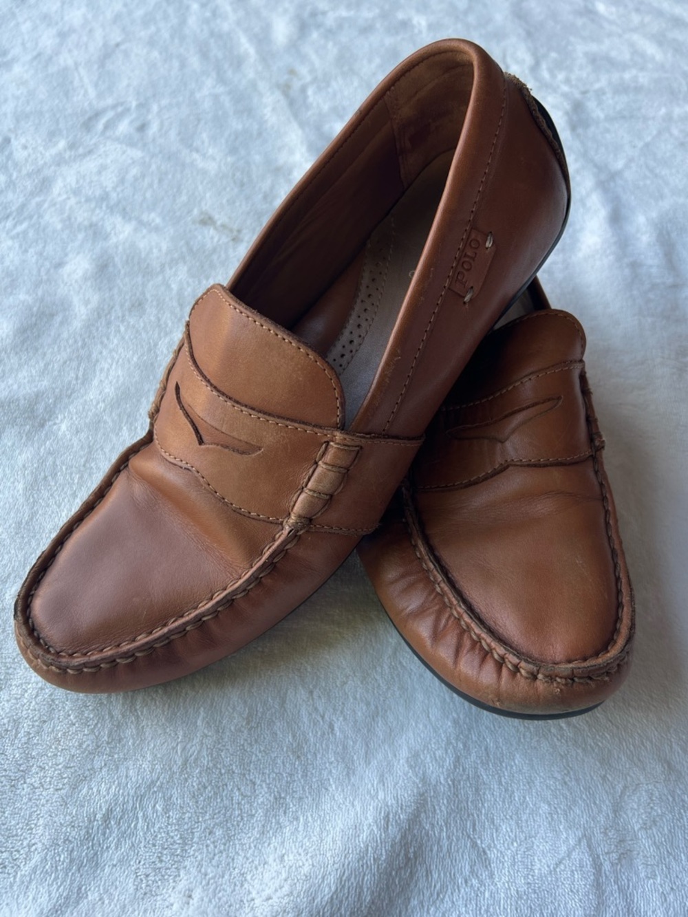 Polo by Ralph Lauren Tan Leather Penny Loafers